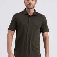 SG H2MP83871 Men Olive Polo T-Shirt, Olive, S