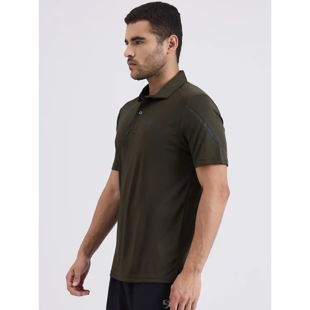 SG H2MP83871 Men Olive Polo T-Shirt, Olive, S SG H2MP83871 Men Olive Polo T-Shirt, Olive, S