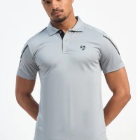 SG H2MP83872 Men Light Grey Polo T-Shirt, Light Grey, S