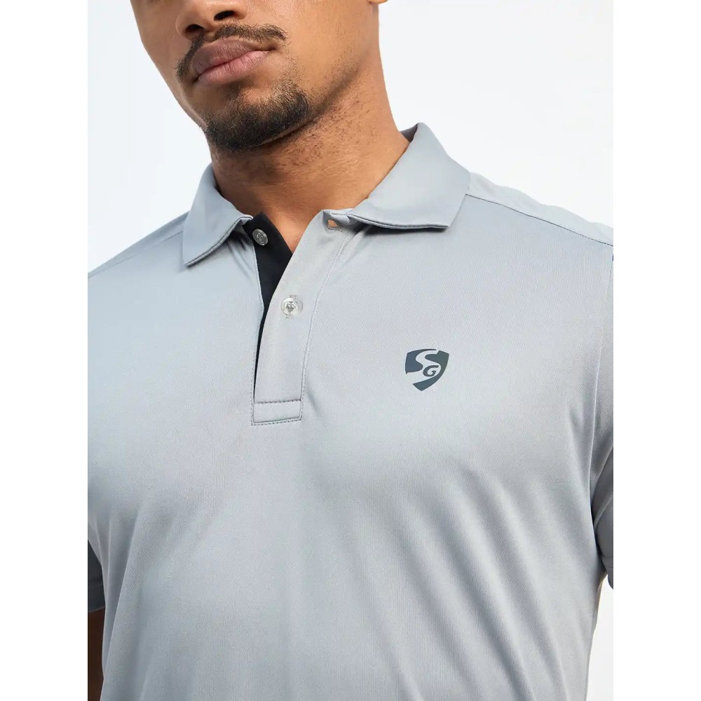 SG H2MP83872 Men Light Grey Polo T-Shirt, Light Grey, S SG H2MP83872 Men Light Grey Polo T-Shirt, Light Grey, S