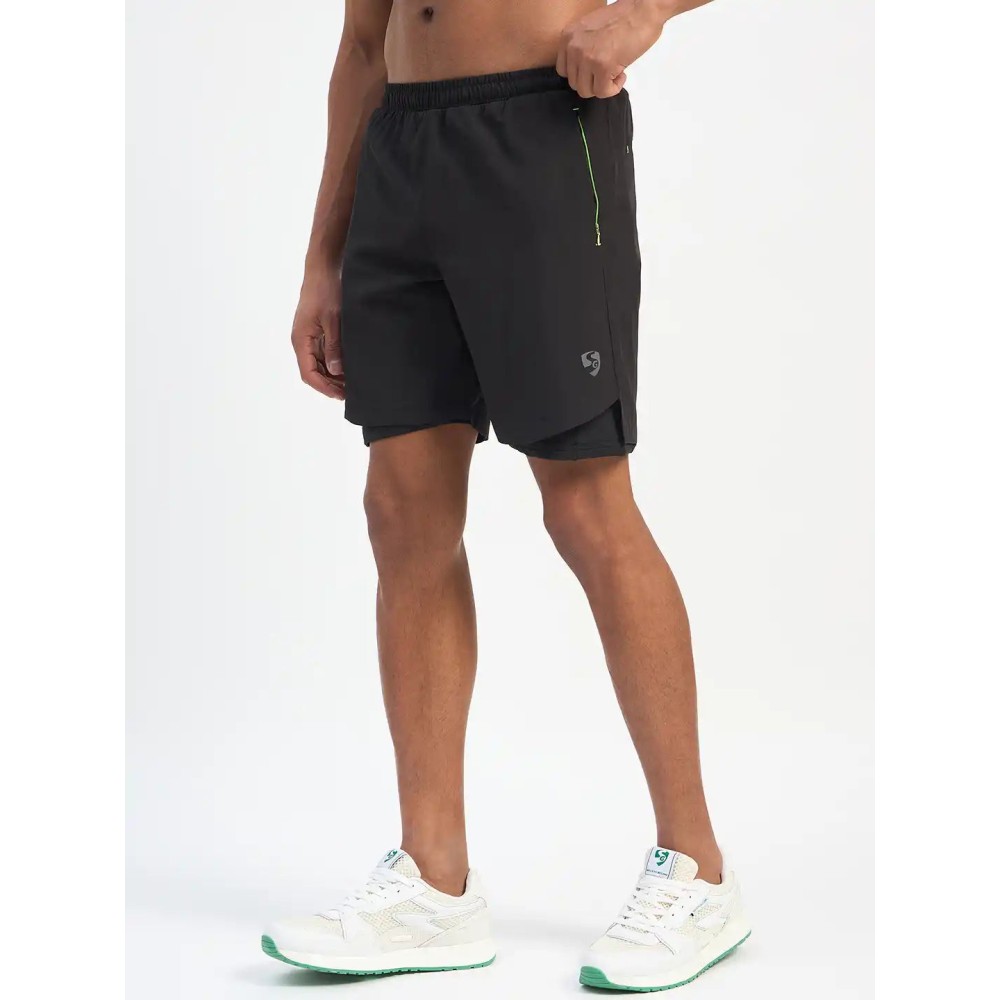 SG H2MS83891 Men Black Shorts, Black, S