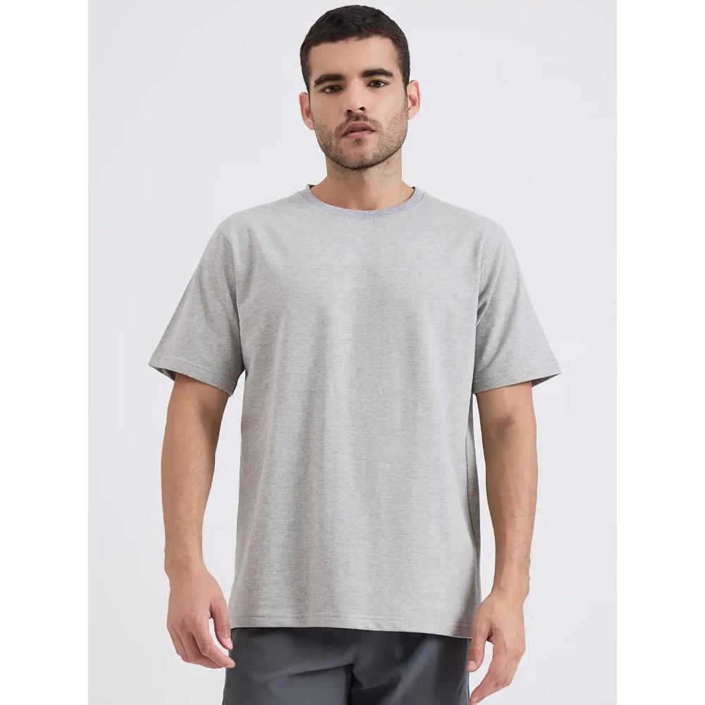 SG H2MT84192 Men Grey Melange T-Shirt, Grey Melange, S