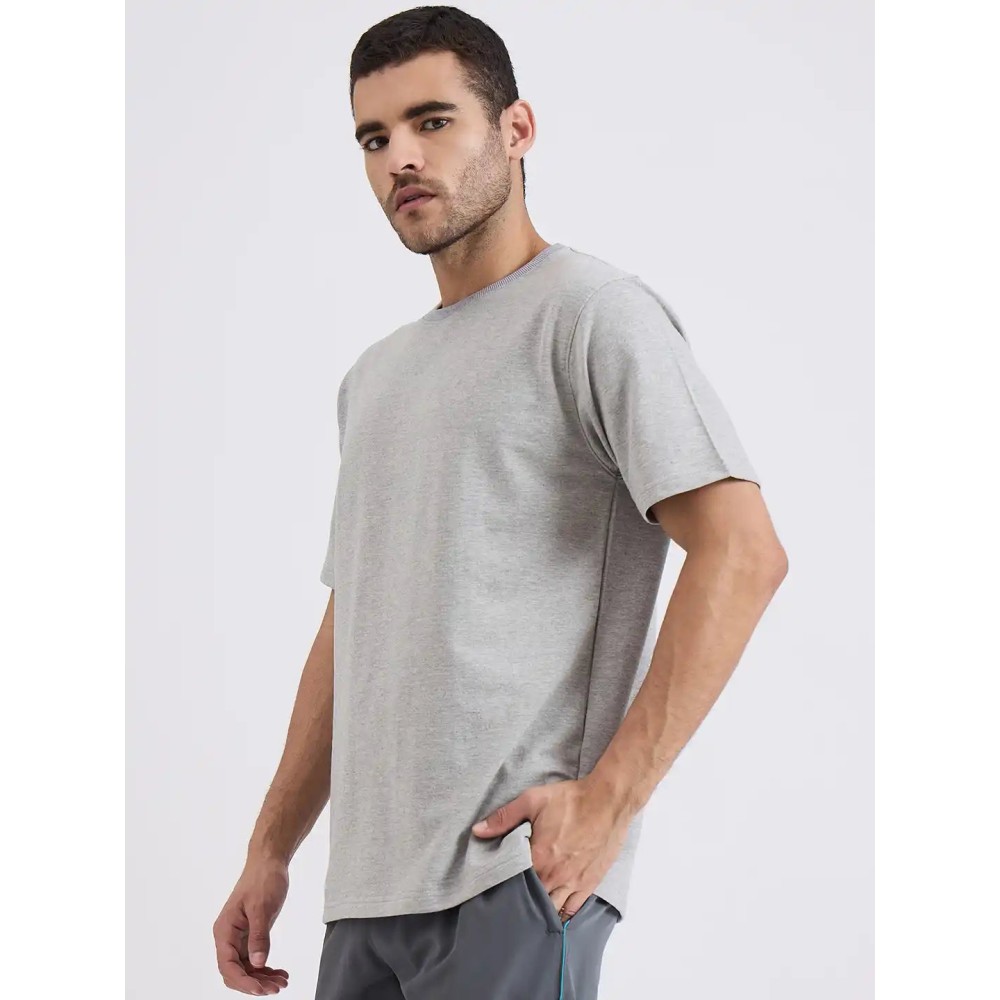 SG H2MT84192 Men Grey Melange T-Shirt, Grey Melange, S