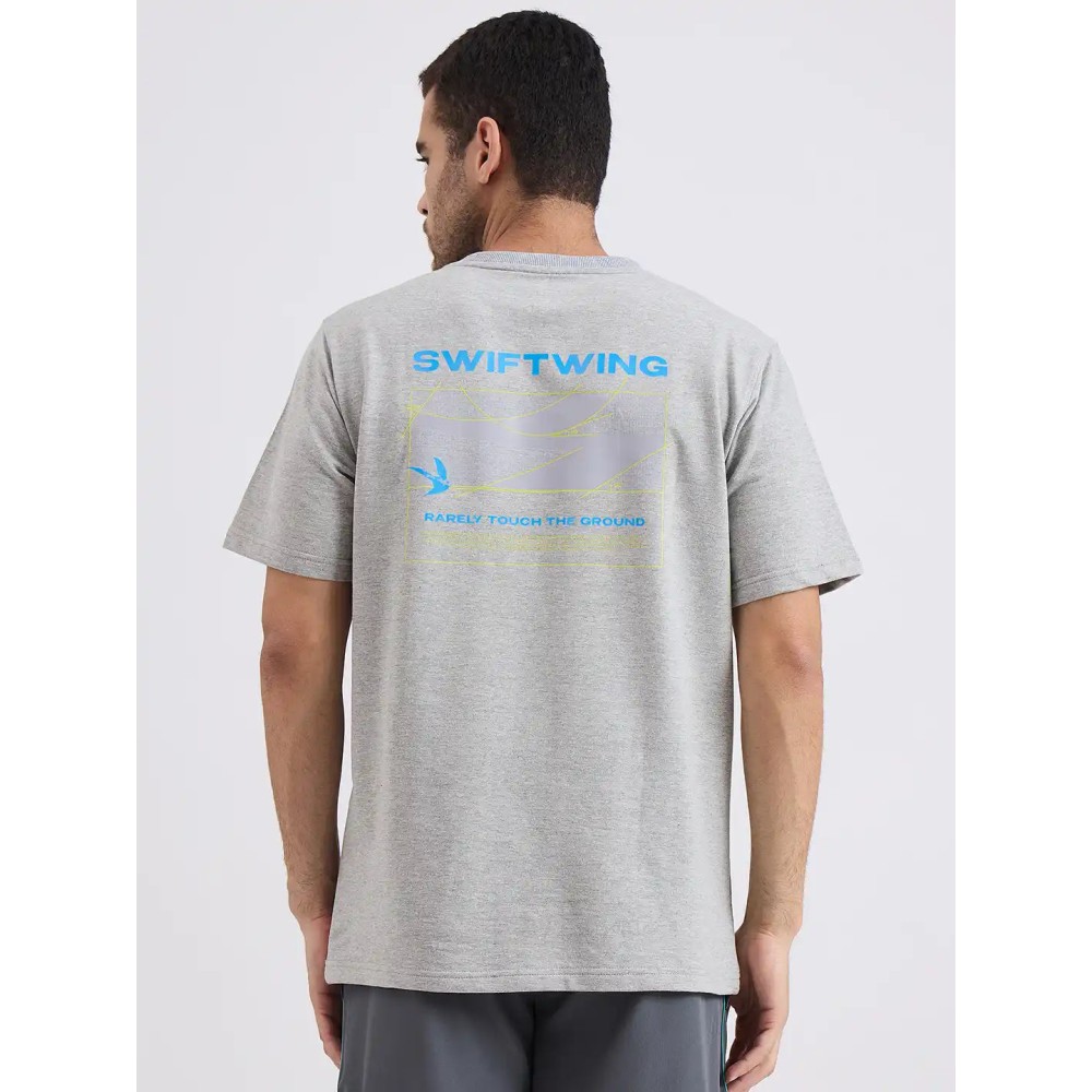 SG H2MT84192 Men Grey Melange T-Shirt, Grey Melange, S