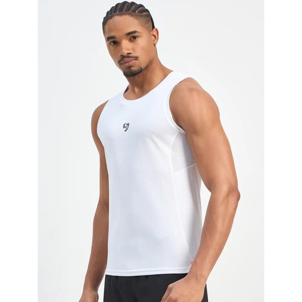 SG H2MV83591 Men White T-Vest, White, S
