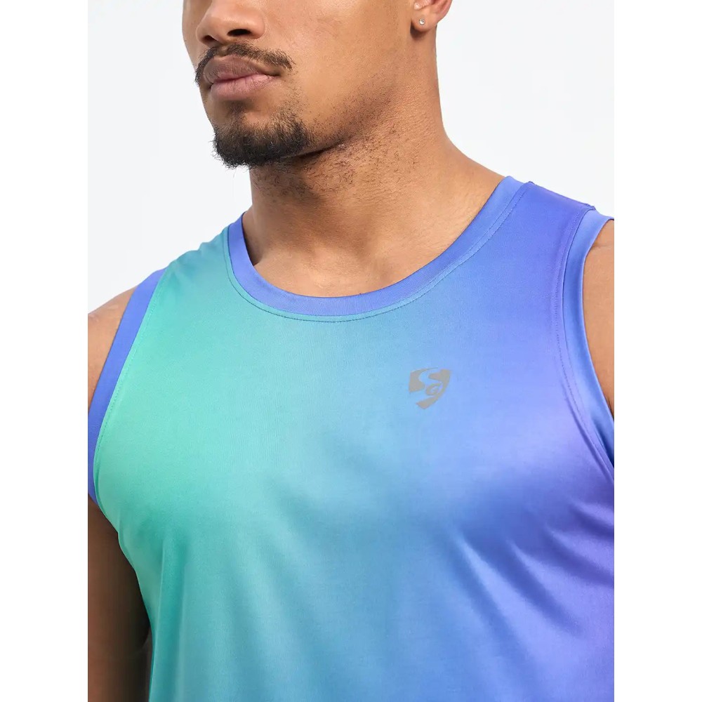 SG H2MV83621 Men Blue Green T-Vest, Blue Green, S