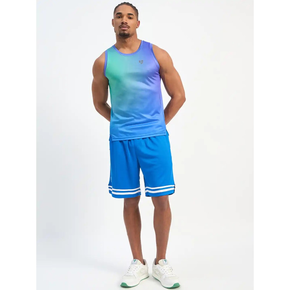 SG H2MV83621 Men Blue Green T-Vest, Blue Green, S