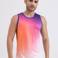 SG H2MV83622 Men Orange Purple T-Vest, Orange Purple, S