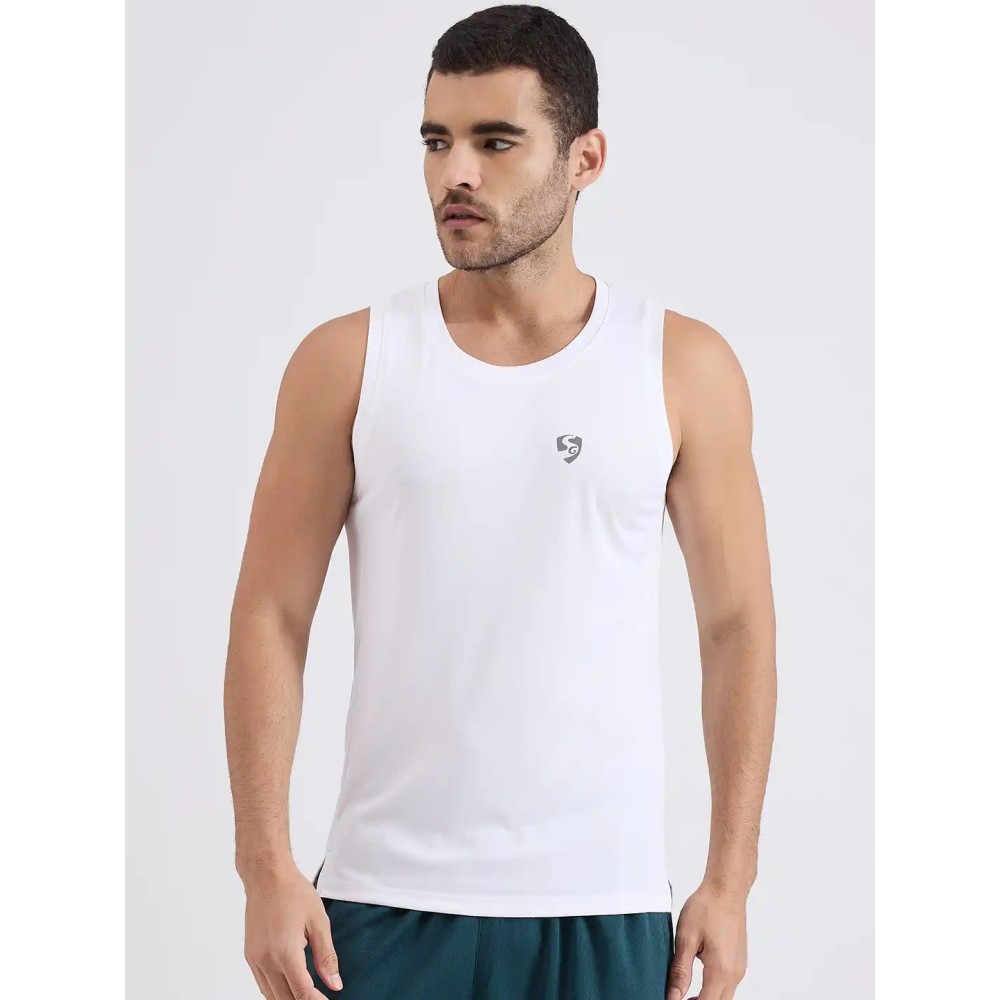 SG H2MV83641 Men White T-Vest, White, S