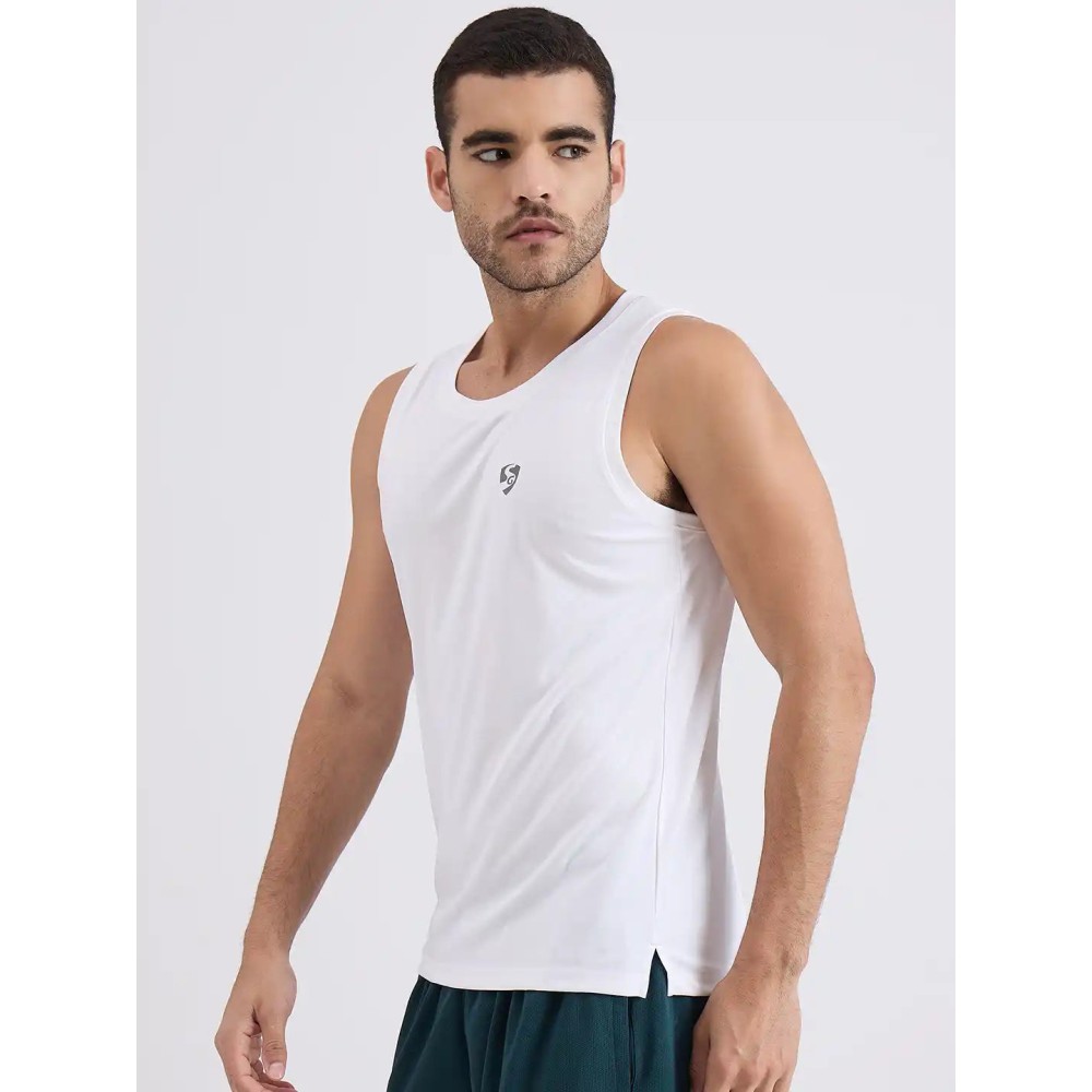SG H2MV83641 Men White T-Vest, White, S