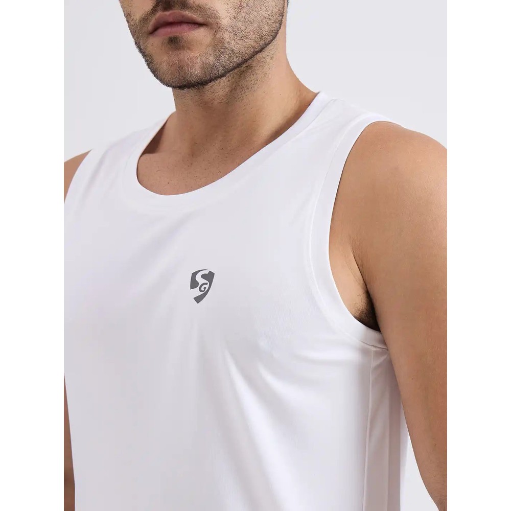 SG H2MV83641 Men White T-Vest, White, S