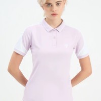 SG H2WP83241 Women Lilac/White Polo T-Shirt, Lilac/ White, S