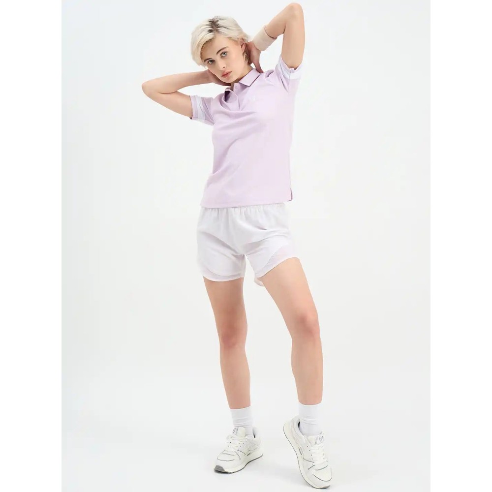 SG H2WP83241 Women Lilac/White Polo T-Shirt, Lilac/ White, S SG H2WP83241 Women Lilac/White Polo T-Shirt, Lilac/ White, S