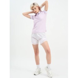 SG H2WP83241 Women Lilac/White Polo T-Shirt