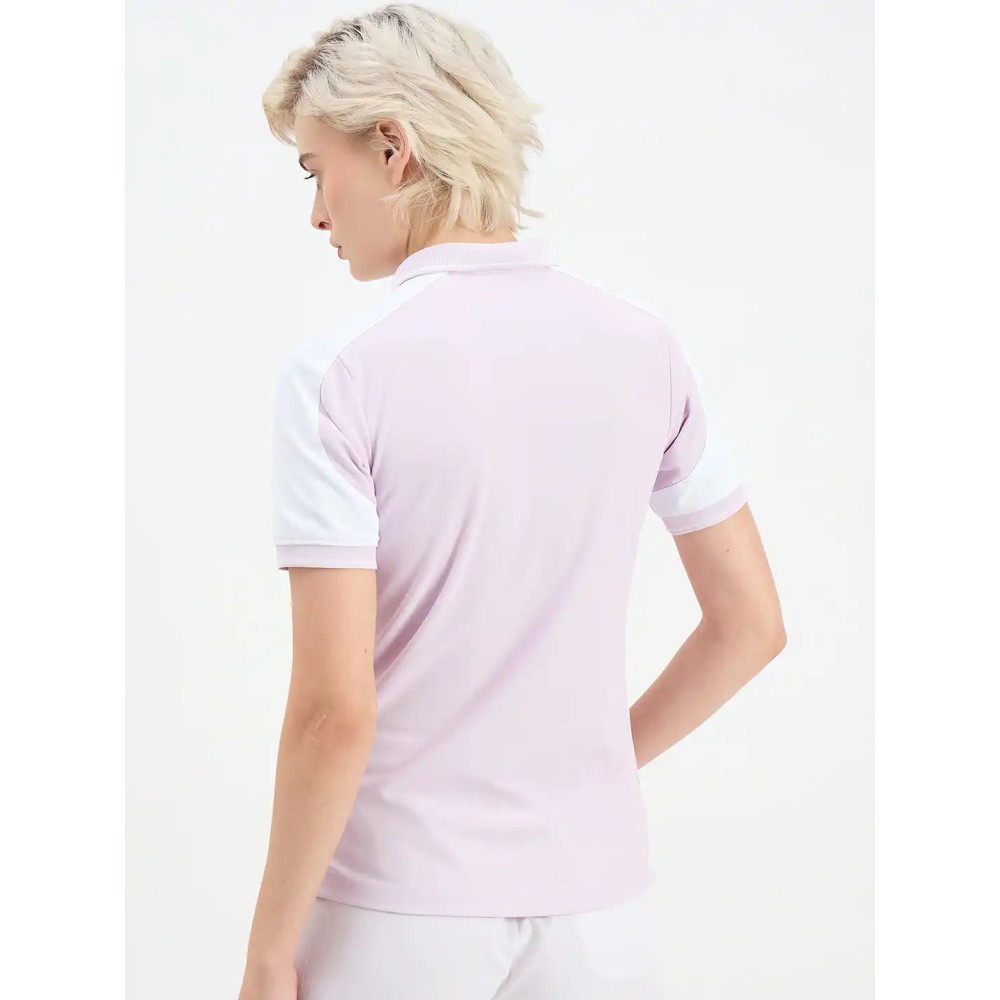 SG H2WP83241 Women Lilac/White Polo T-Shirt, Lilac/ White, S SG H2WP83241 Women Lilac/White Polo T-Shirt, Lilac/ White, S