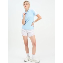 SG H2WP83242 Women Sky Blue/White Polo T-Shirt