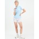 SG H2WP83242 Women Sky Blue/White Polo T-Shirt, Sky Blue/ White, S