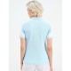 SG H2WP83242 Women Sky Blue/White Polo T-Shirt, Sky Blue/ White, S