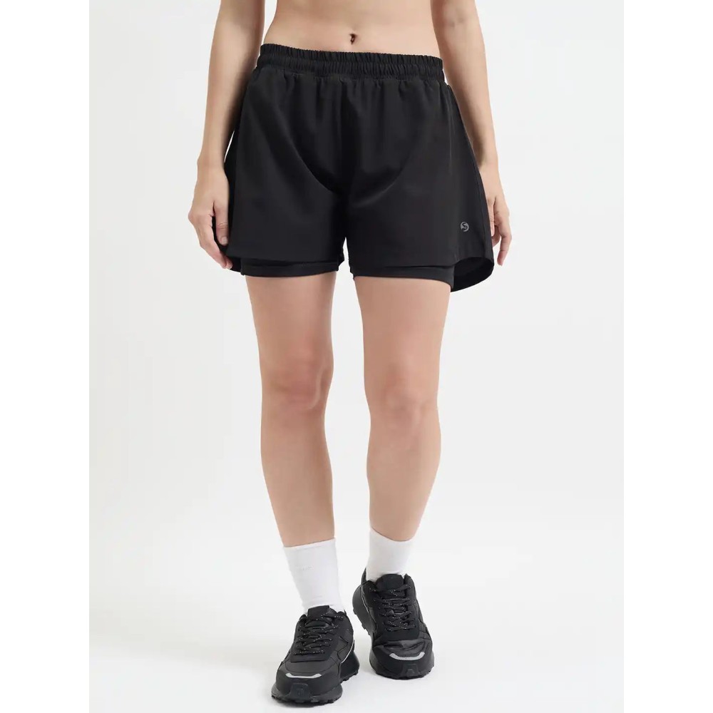 SG H2WS83282 Women Black Shorts, Black, S SG H2WS83282 Women Black Shorts, Black, S