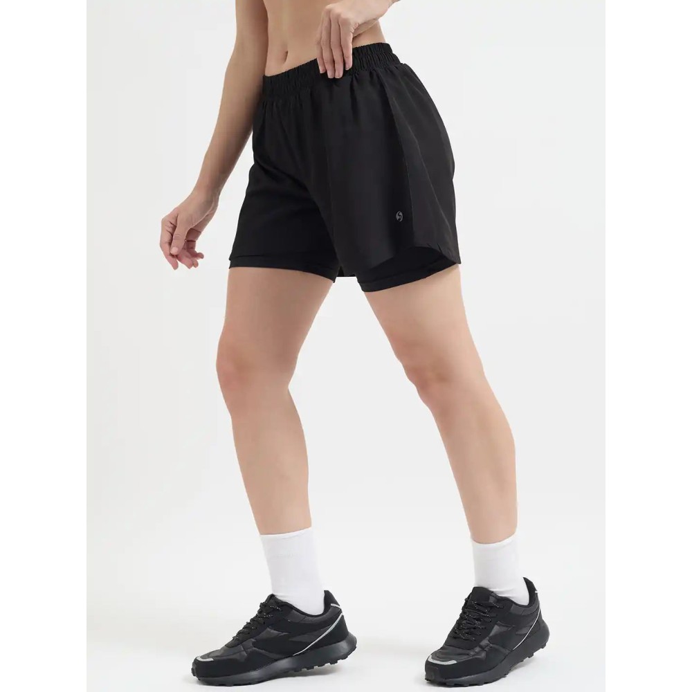 SG H2WS83282 Women Black Shorts, Black, S SG H2WS83282 Women Black Shorts, Black, S