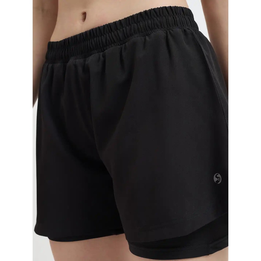 SG H2WS83282 Women Black Shorts, Black, S SG H2WS83282 Women Black Shorts, Black, S