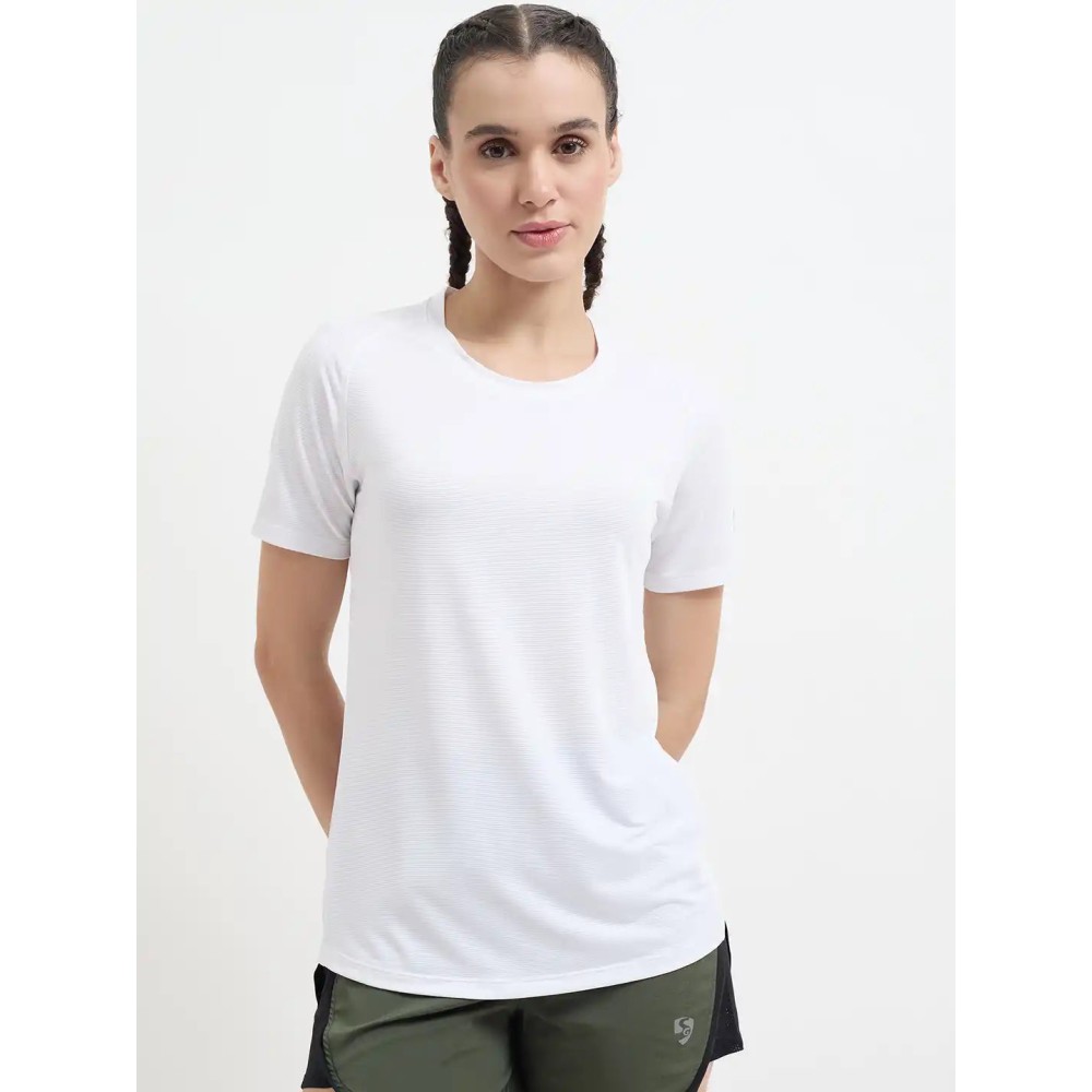 SG H2WT83111 Women White T-Shirt, White, S