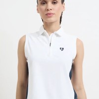 SG H2WV83071 Women White T-Vest, White, S