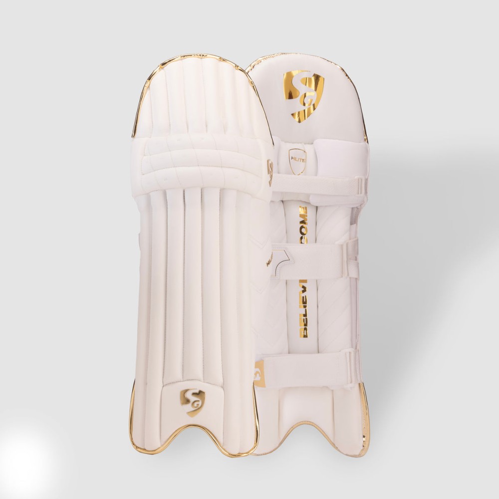 SG Hilite White/Golden Batting Legguards, S.Adult, Left, white/ golden