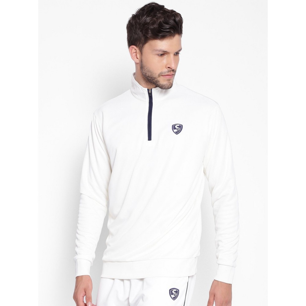 SG Senior ICON Full Sleeve Pullover Cricket Whites, S