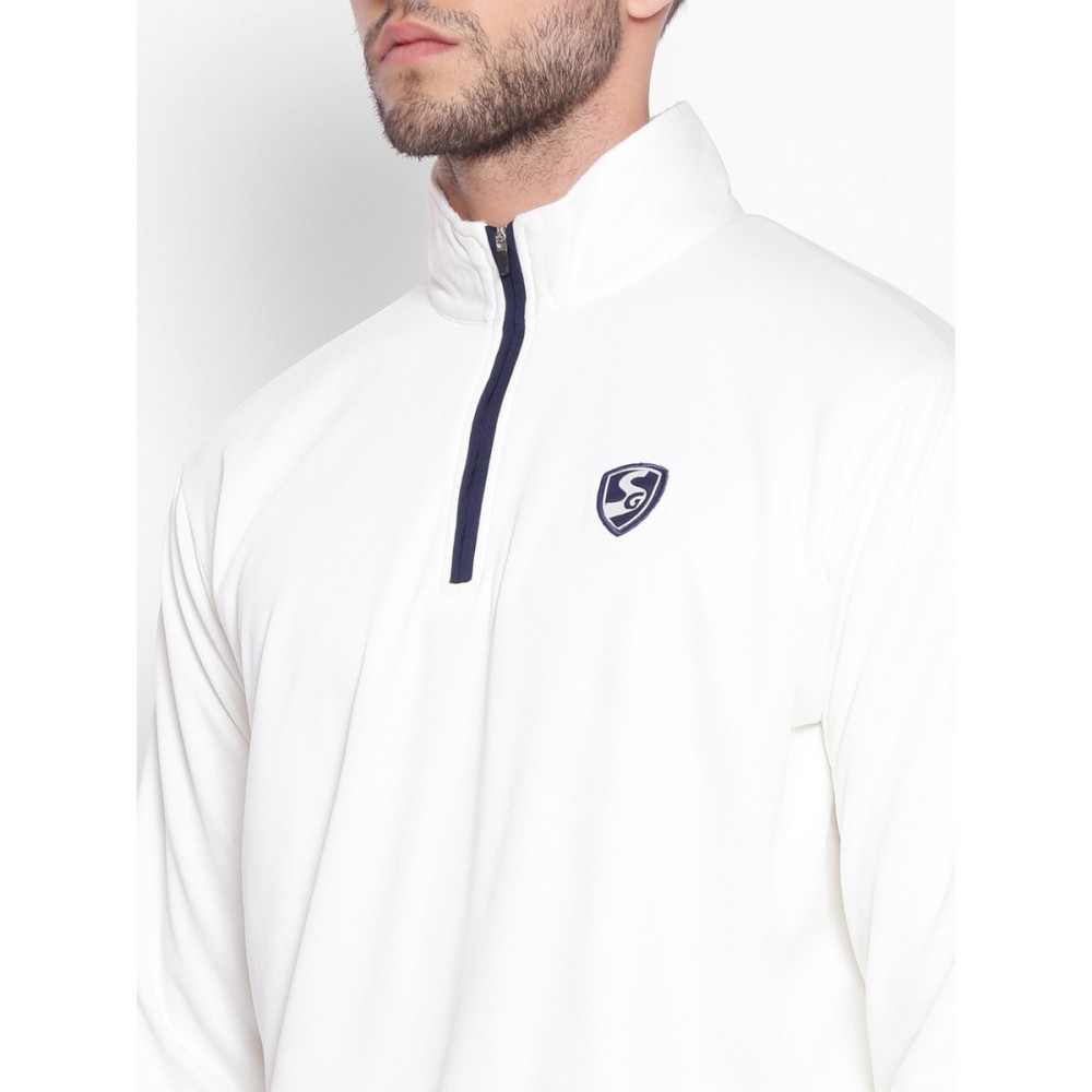 SG Senior ICON Full Sleeve Pullover Cricket Whites, S