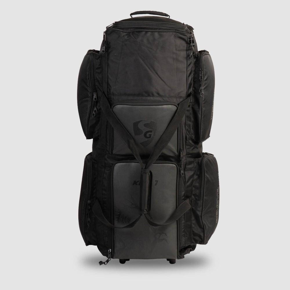 SG KLR Wheelie Trunk Cricket Kit Bag, L, Black