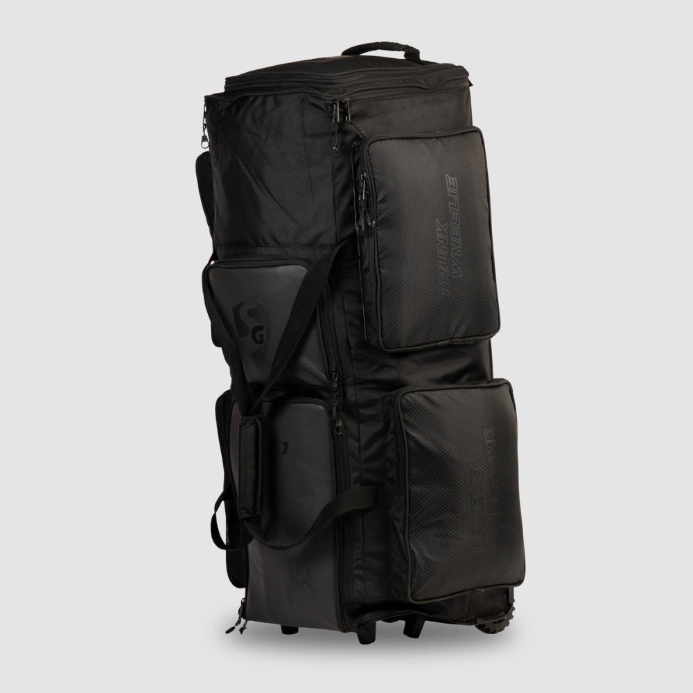 SG KLR Wheelie Trunk Cricket Kit Bag, L, Black