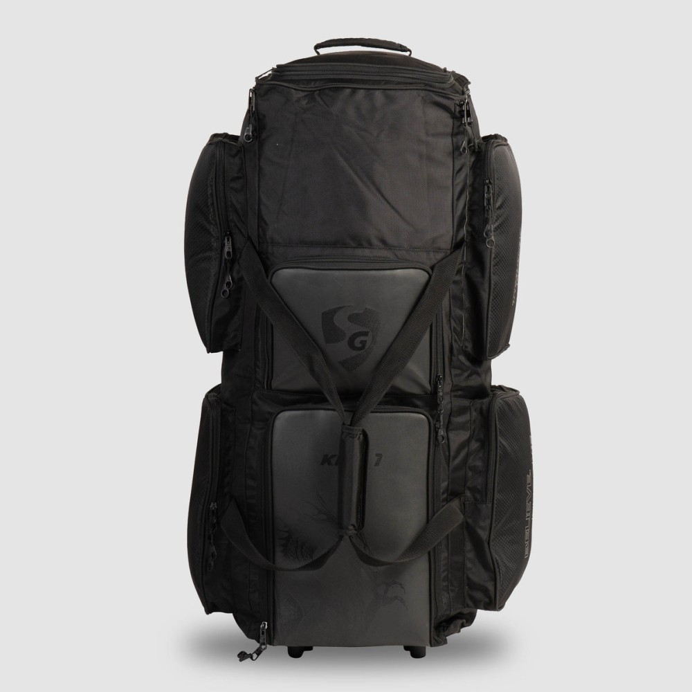 SG KLR Wheelie Trunk Cricket Kit Bag, L, Black