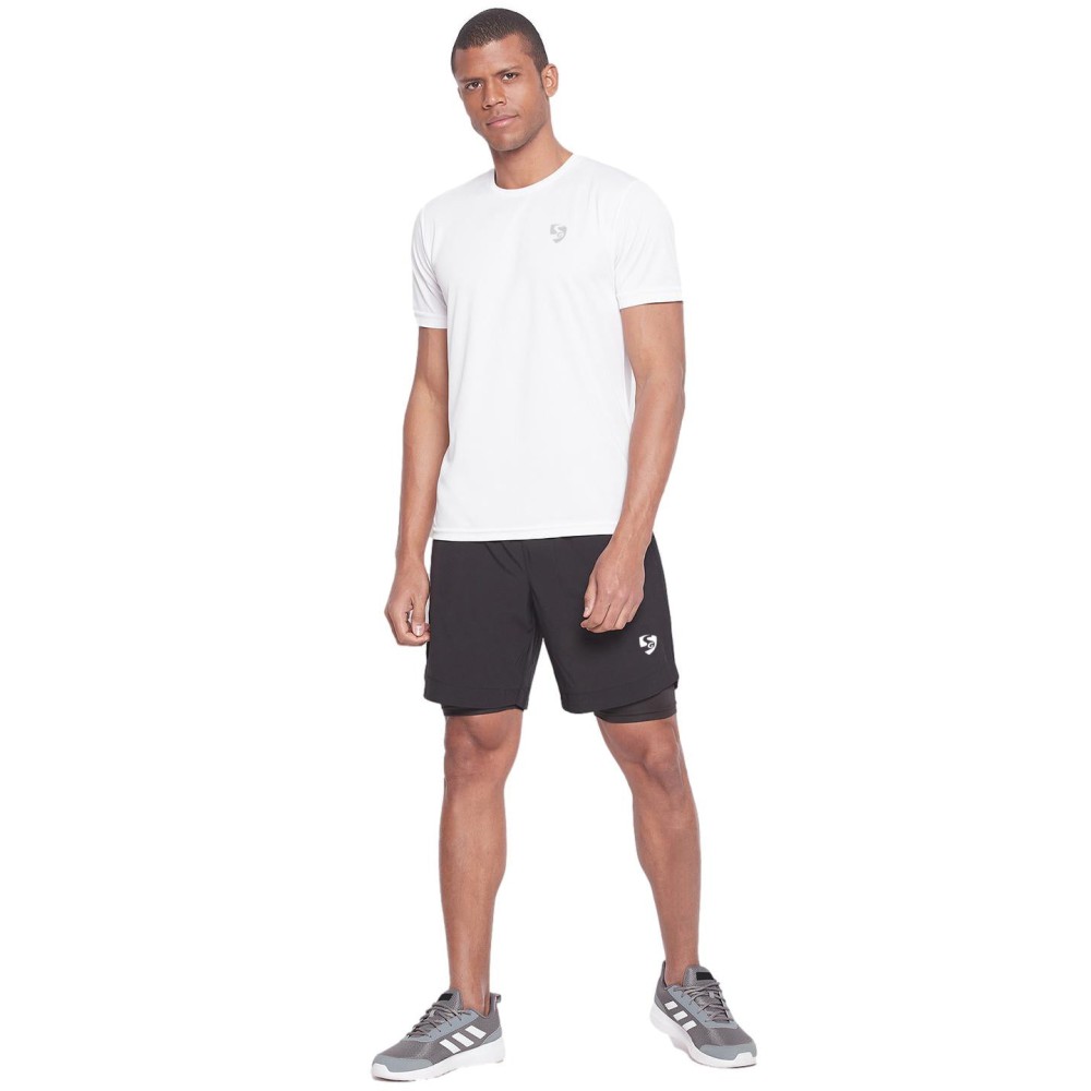 SG Men's Black Shorts, Fitness & Training, Jogging, Regular & Fashion Wear, S