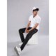SG Men's Polo T-Shirt, S, White/black
