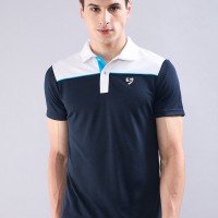 SG Men's Polo T-Shirt Navy/ White, S, Navy/ White