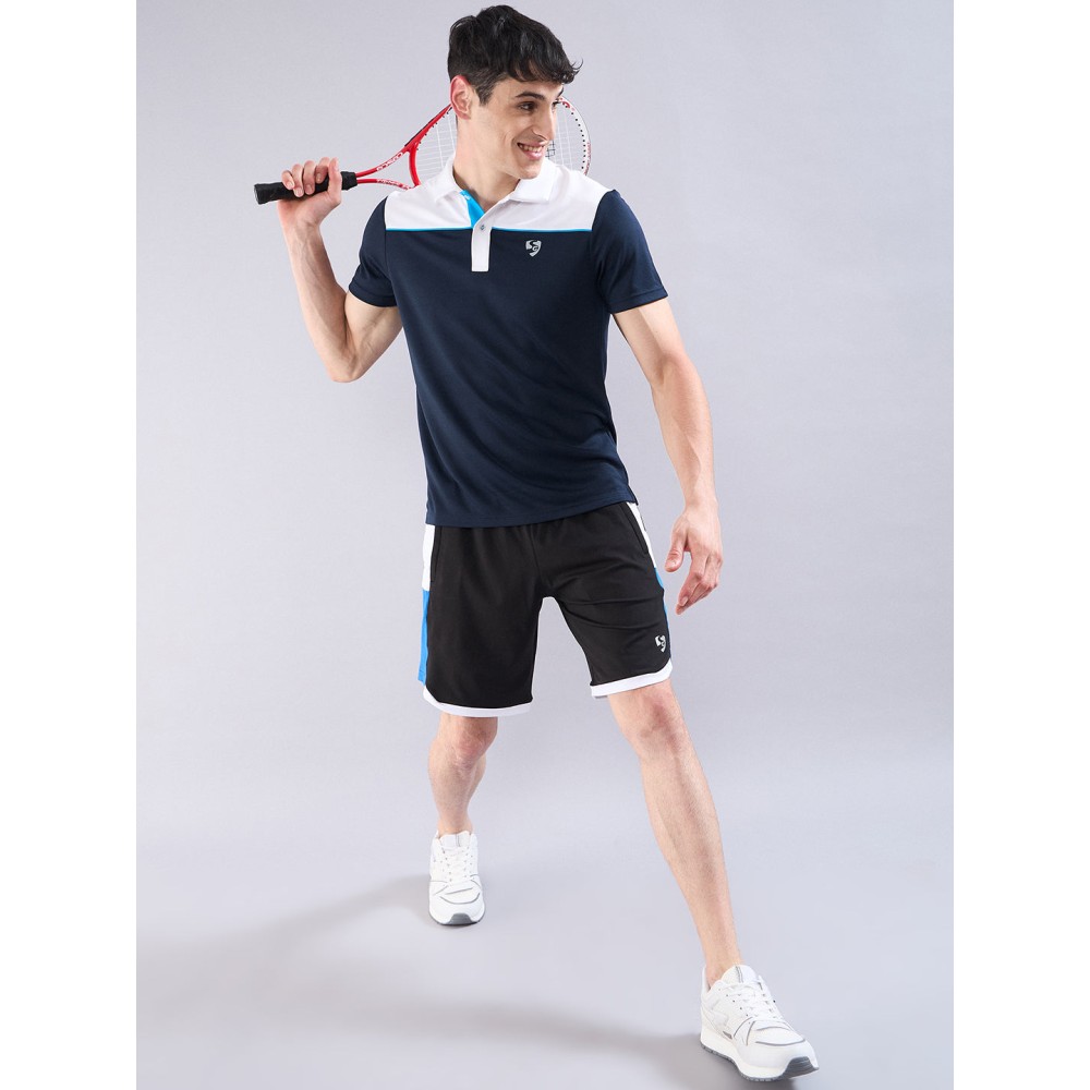 SG Men's Polo T-Shirt Navy/ White, S, Navy/ White
