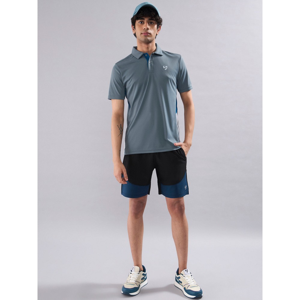 SG Men's Polo T-Shirt, S, Silver Blue/ Teal