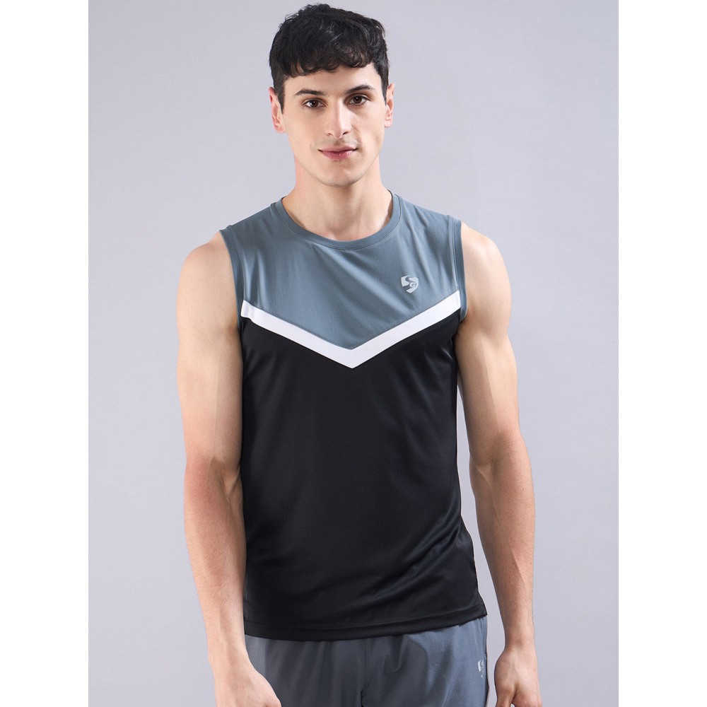 SG Men's T-Vest, S, Black/Grey