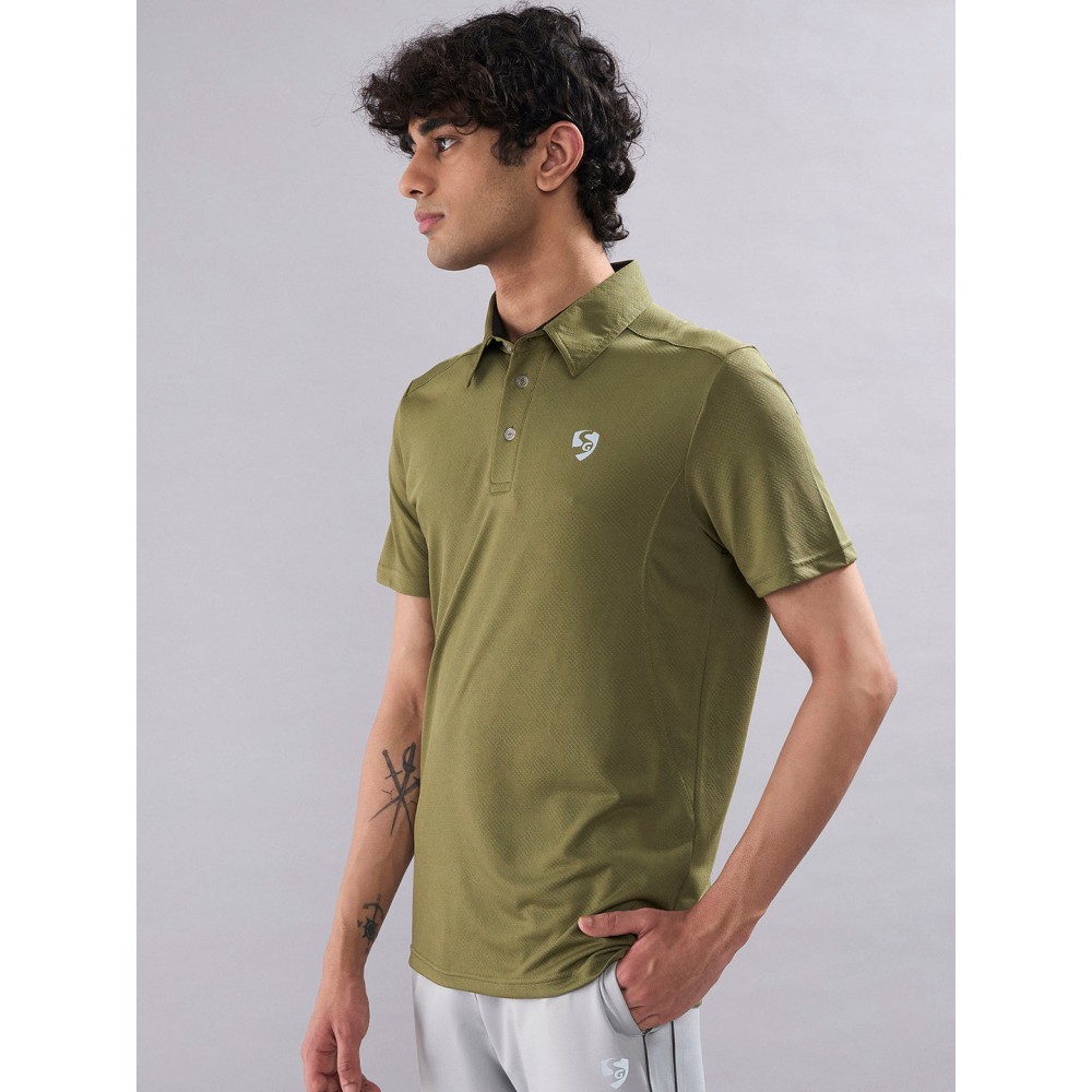 SG Men's Polo T-Shirt, S, Olive SG Men's Polo T-Shirt, S, Olive