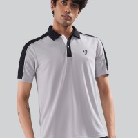 SG Men's Polo T-Shirt Ash/ Black, S, Ash/ Black