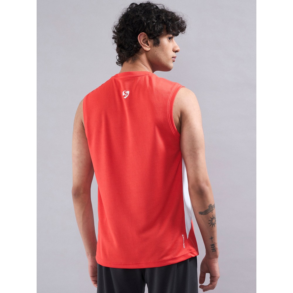 SG Men's T-Vest, S, Ferrari Red