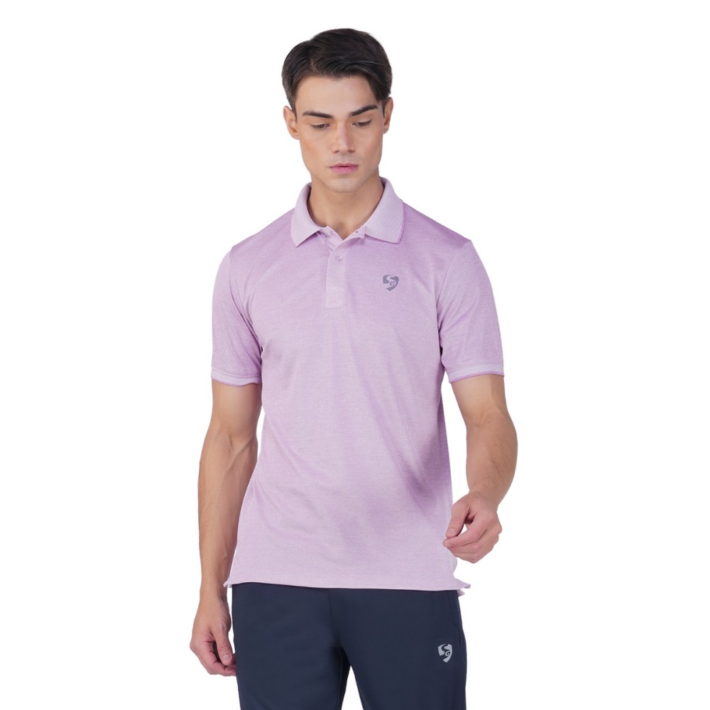 SG Men's Polo T-Shirt, Fitness & Training, Jogging, Regular & Fashion Wear, S, Peach