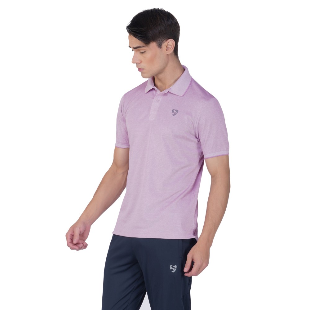 SG Men's Polo T-Shirt, Fitness & Training, Jogging, Regular & Fashion Wear, S, Peach