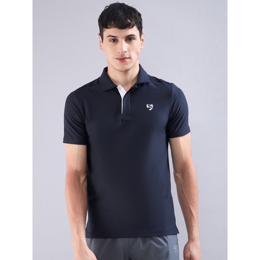 SG Men's Polo T-Shirt Navy Blue, S, Navy Blue