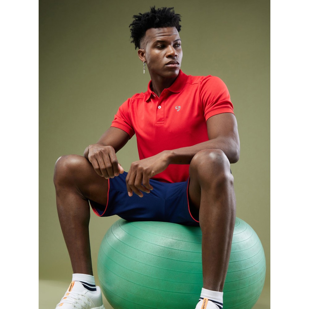 SG Men's Red Polo T-Shirt, Fitness & Training, Jogging, Regular & Fashion Wear, S, Red