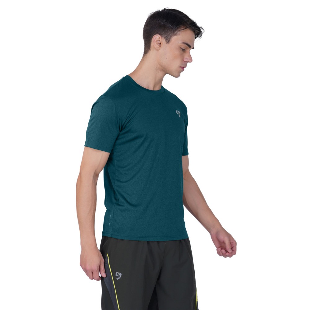 SG Men's Round Neck Blue T-Shirt, Fitness & Training, Jogging, Regular & Fashion Wear, S, Blue