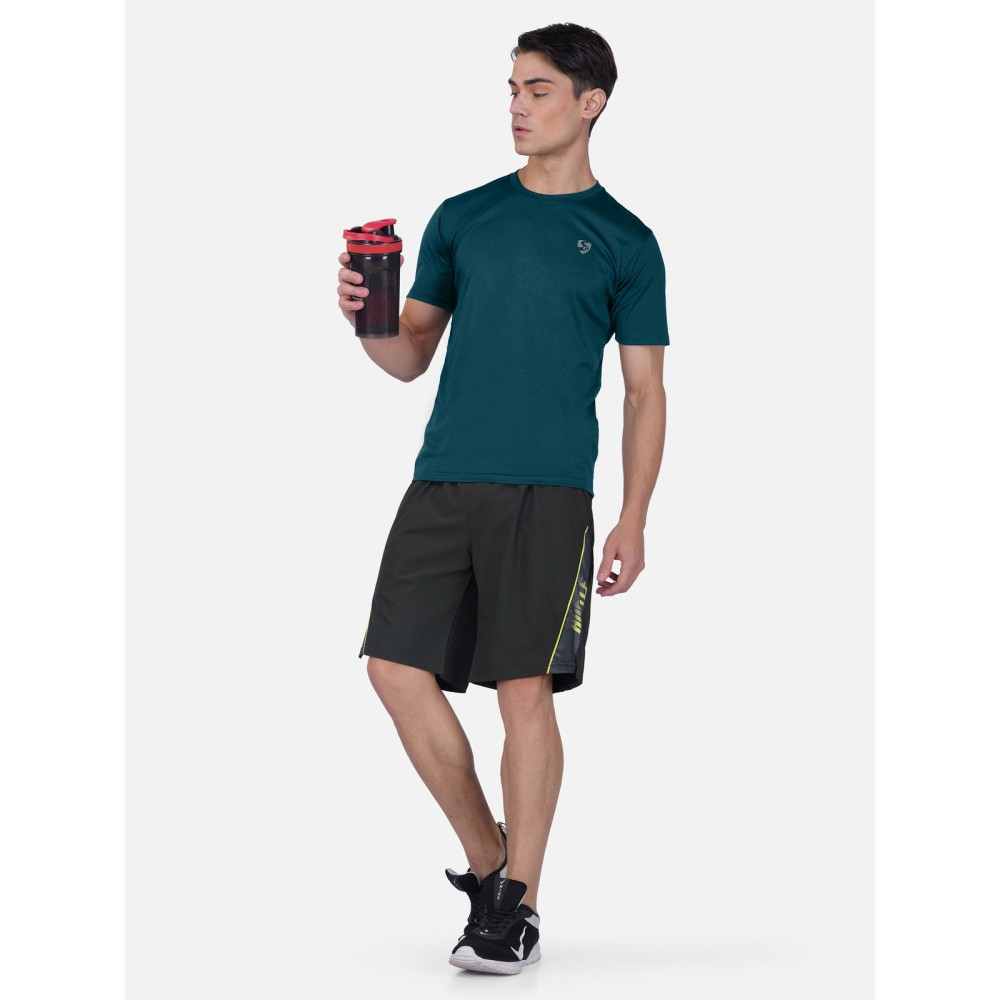 SG Men's Round Neck Blue T-Shirt, Fitness & Training, Jogging, Regular & Fashion Wear, S, Blue