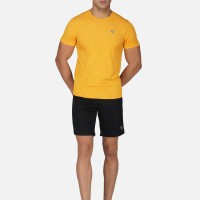 SG Round Neck Regular Comfort Fit T-Shirt For Mens & Boys, Sunshine Yellow Royal Blue, Fitness & Training, Jogging, Gym Wear & Fashion Wear, S, sunshine yellow