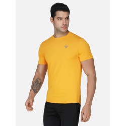 SG Round Neck Regular Comfort Fit T-Shirt For Mens & Boys, Sunshine Yellow Royal Blue, Fitness & Training, Jogging, Gym Wear & Fashion Wear